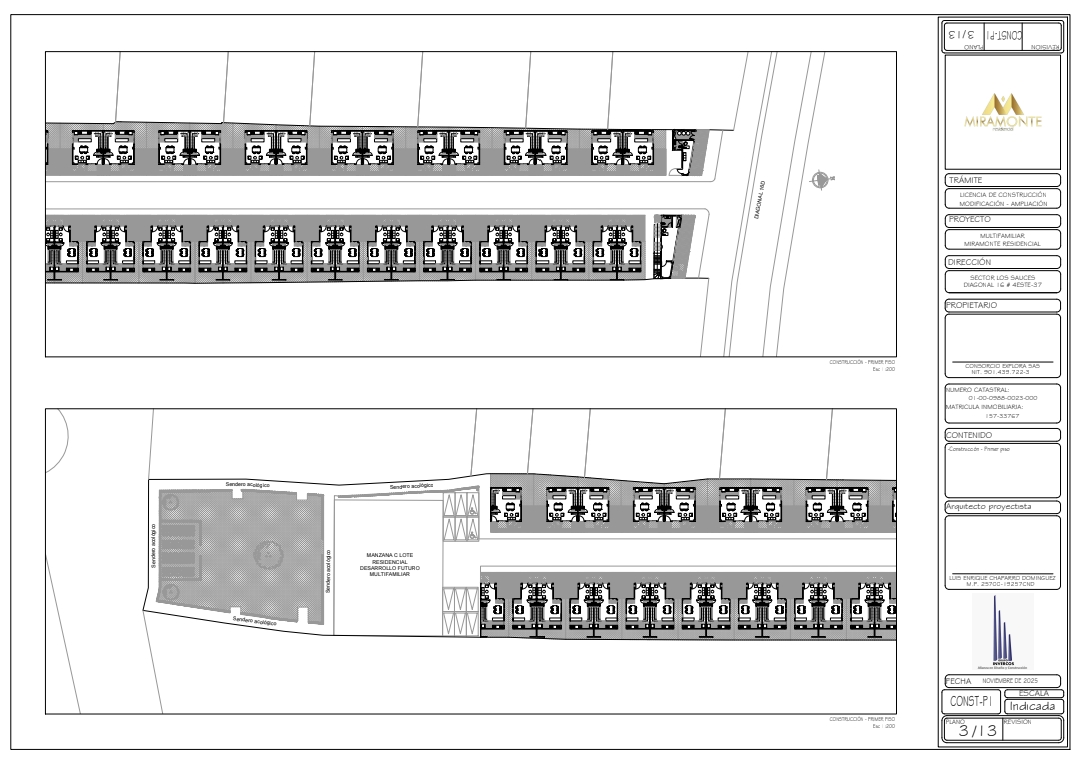 Plano general de construcción de Miramonte Residencial
